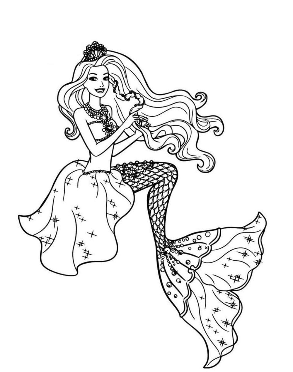 84 Barbie Mermaid Coloring Pages Printable 21