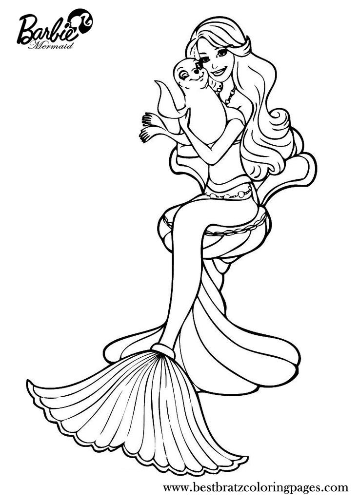 84 Barbie Mermaid Coloring Pages Printable 24