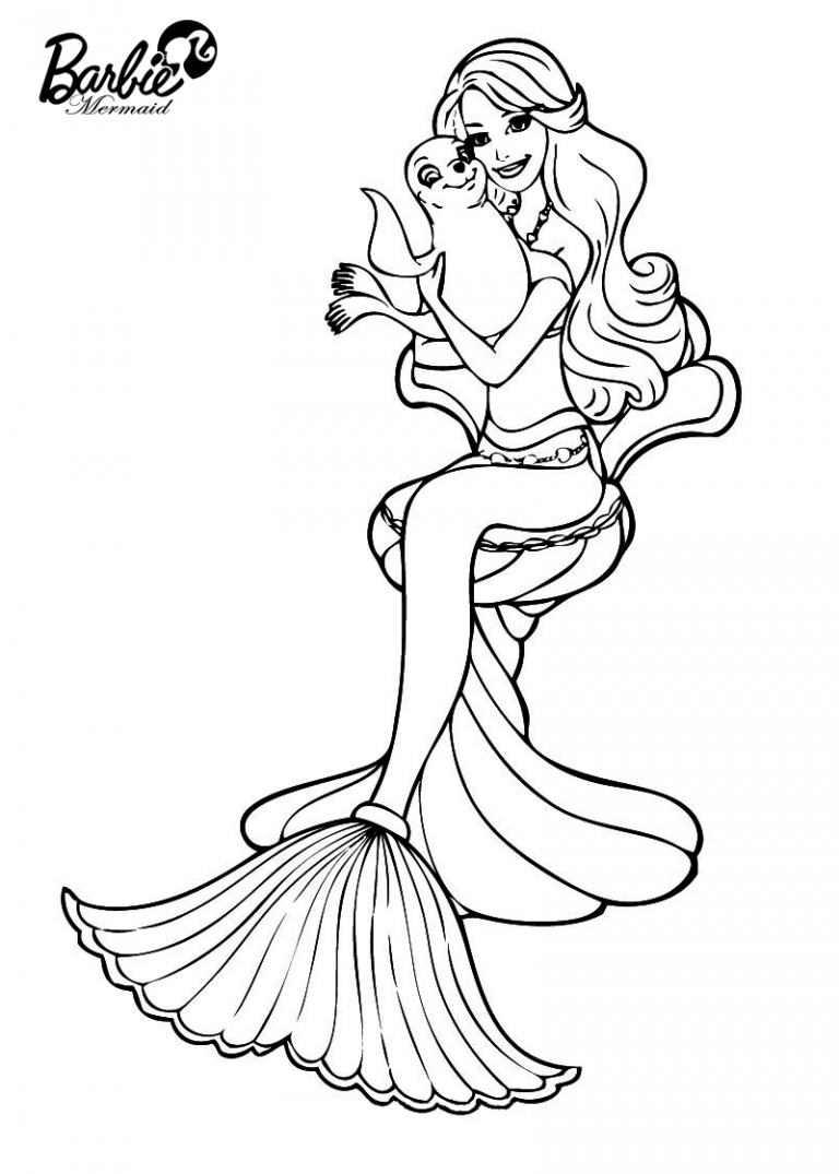 84 Barbie Mermaid Coloring Pages Printable 41