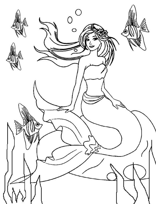 84 Barbie Mermaid Coloring Pages Printable 43