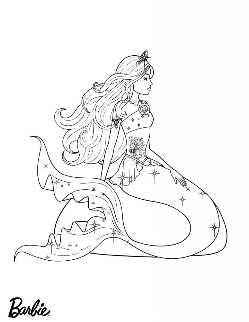 84 Barbie Mermaid Coloring Pages Printable 45