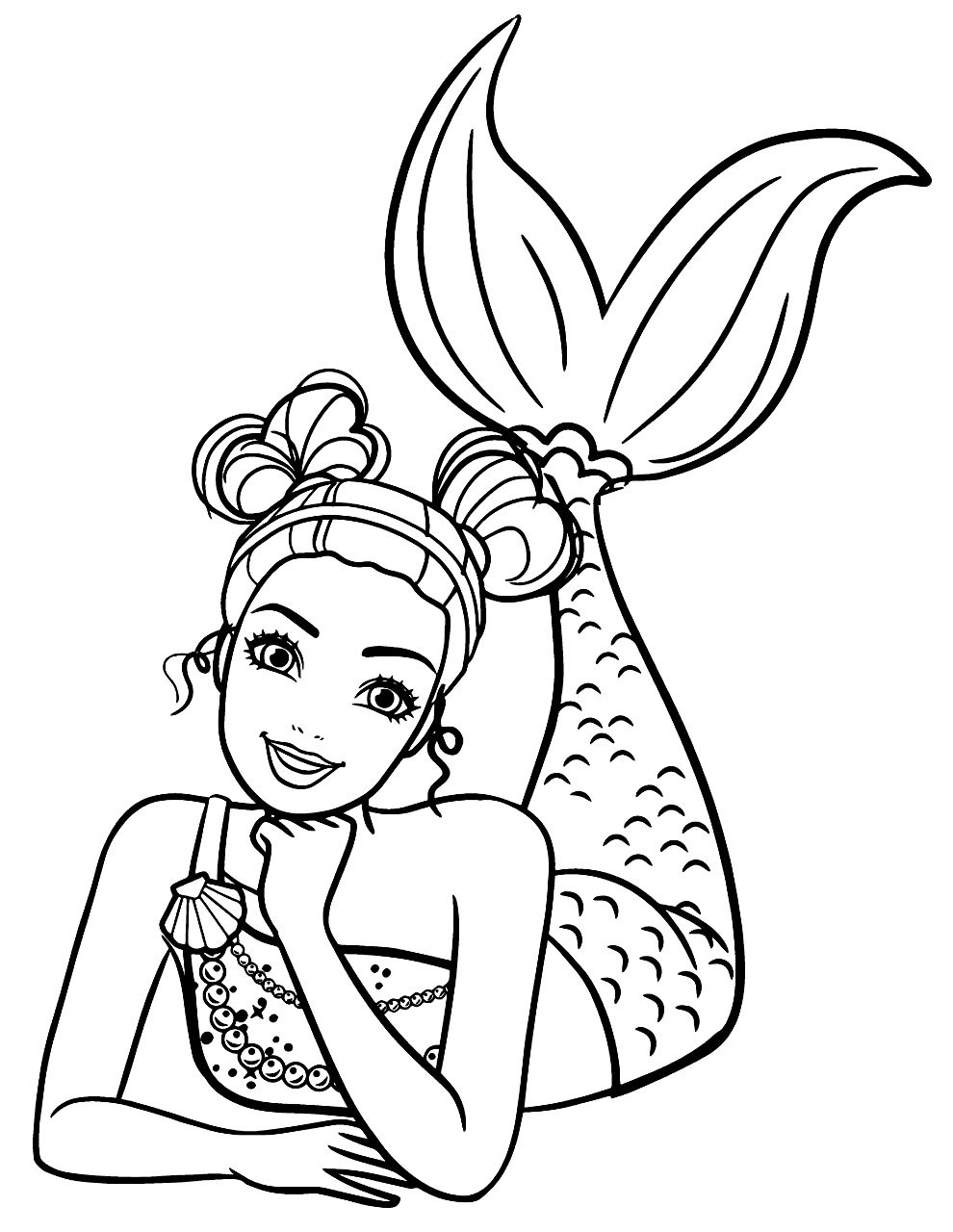 84 Barbie Mermaid Coloring Pages Printable 5