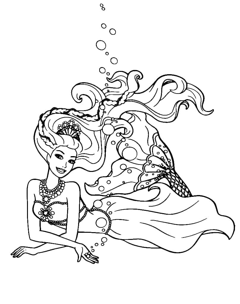 84 Barbie Mermaid Coloring Pages Printable 52