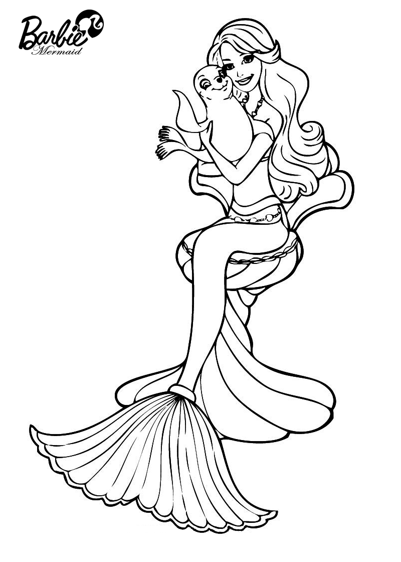 84 Barbie Mermaid Coloring Pages Printable 66