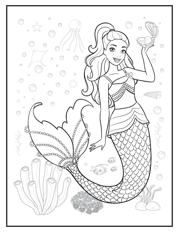 84 Barbie Mermaid Coloring Pages Printable 71