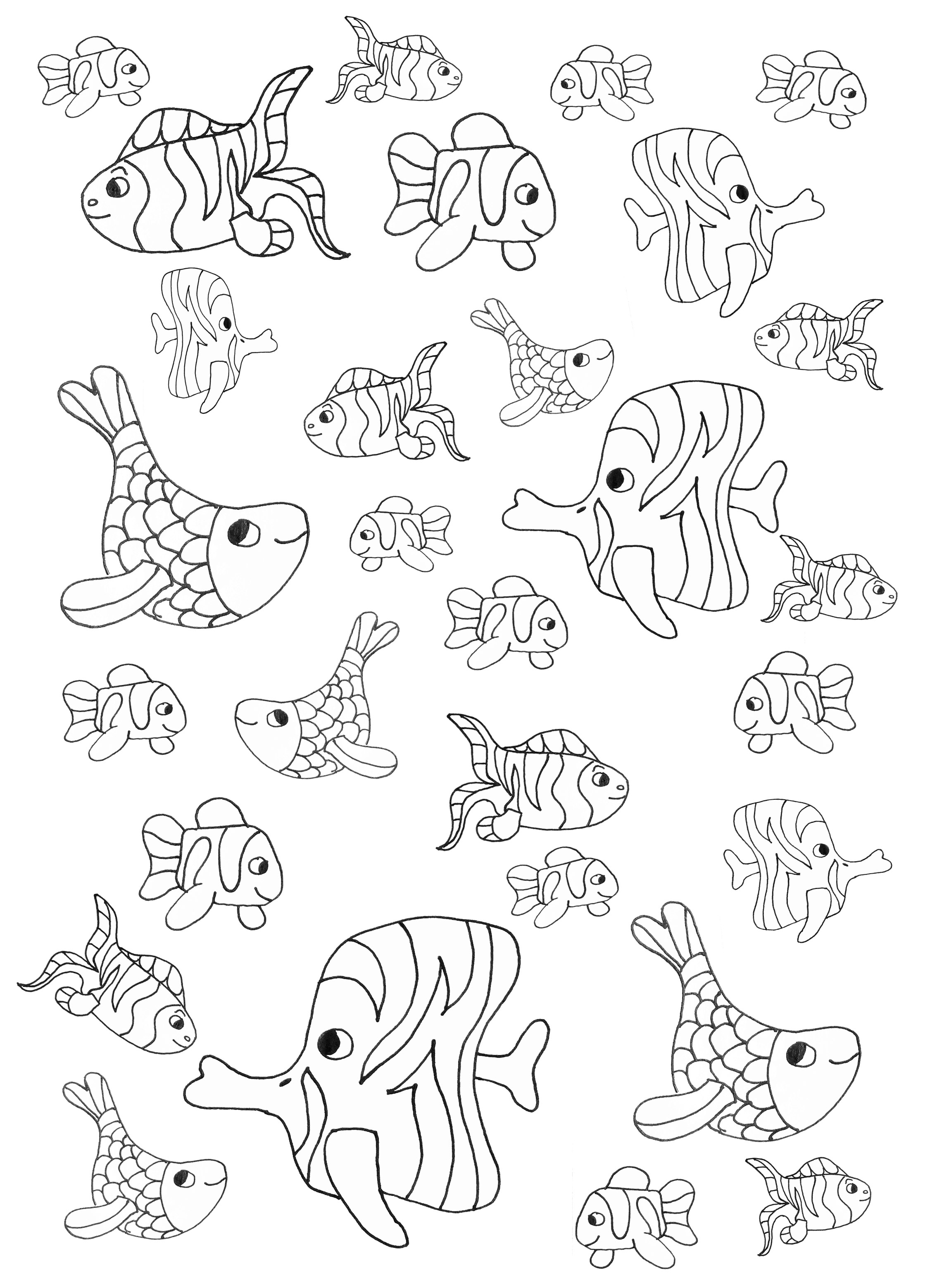 Colorful Fish Coloring Pages Printable 12