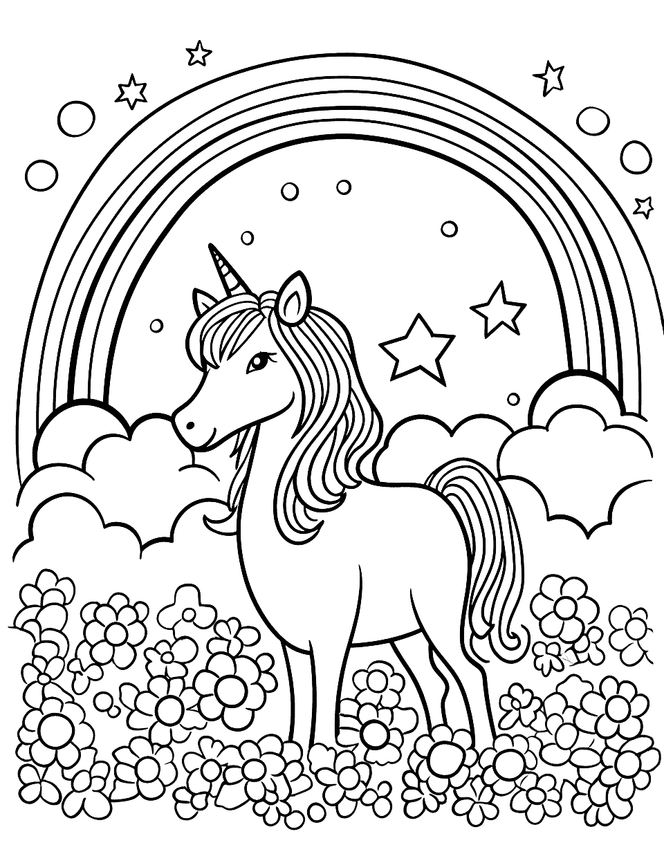 Colorful Rainbow Coloring Pages Printable 12