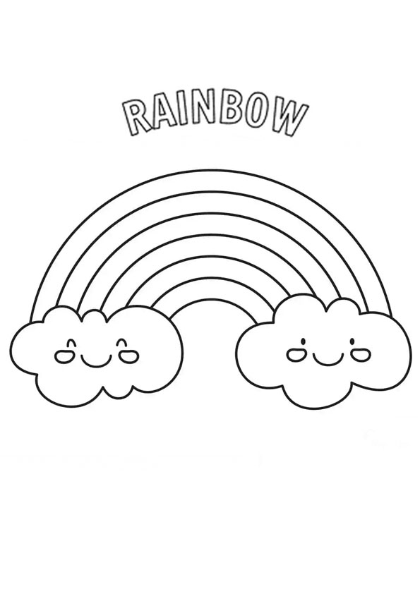 Colorful Rainbow Coloring Pages Printable 14