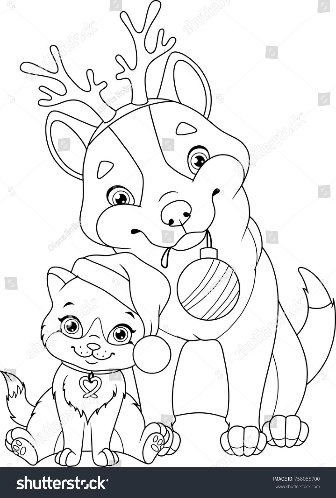 Dog And Cat Coloring Pages Printable Friends 13