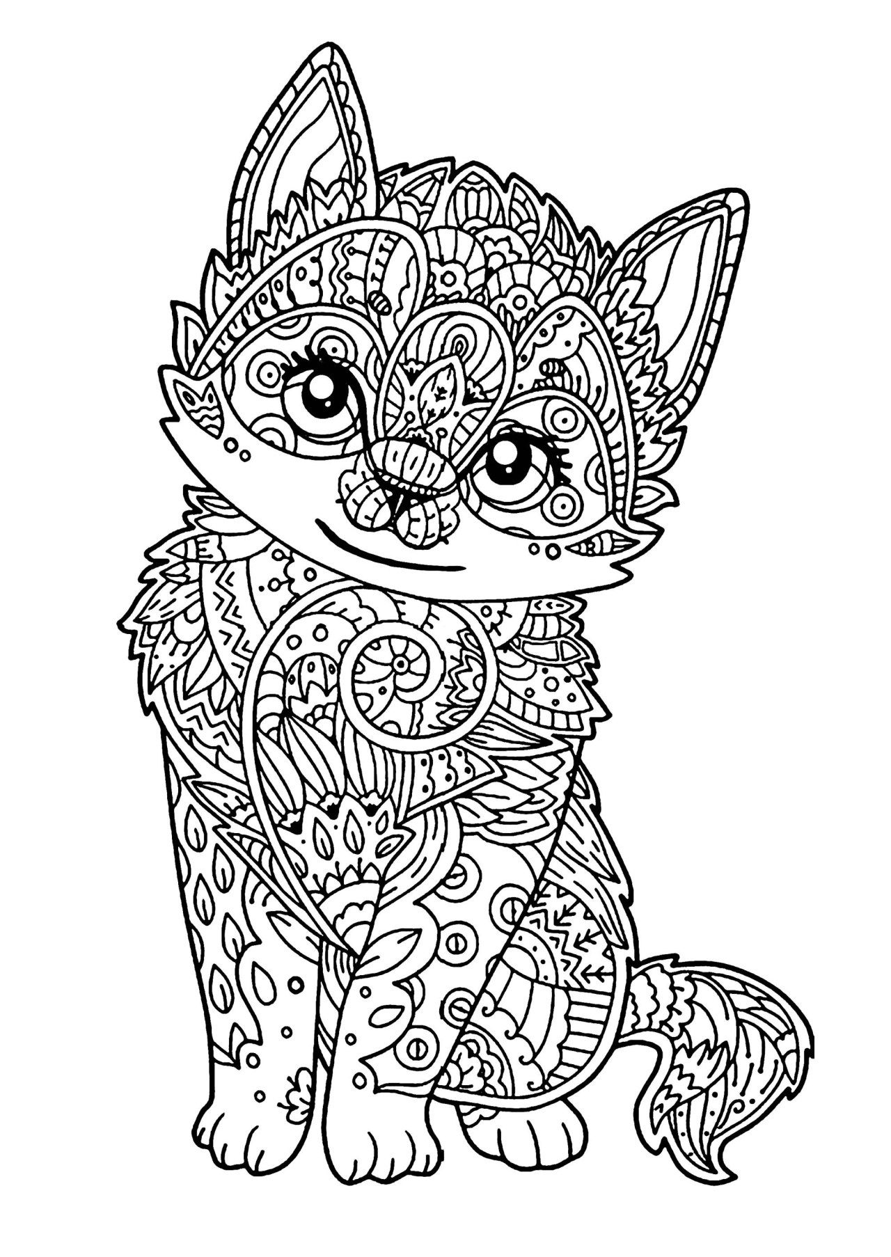 Dog And Cat Coloring Pages Printable Friends 17