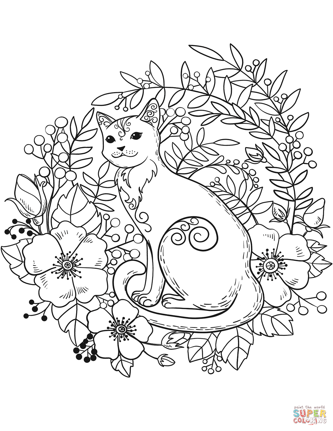 Dog And Cat Coloring Pages Printable Friends 22