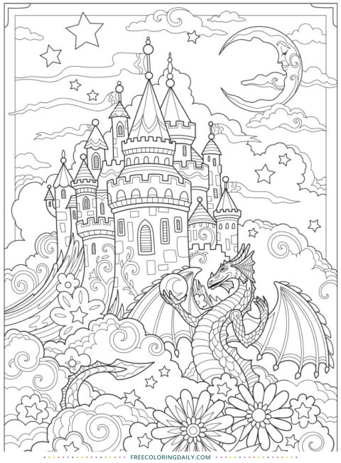 Enchanting Castle Coloring Pages Printable 34