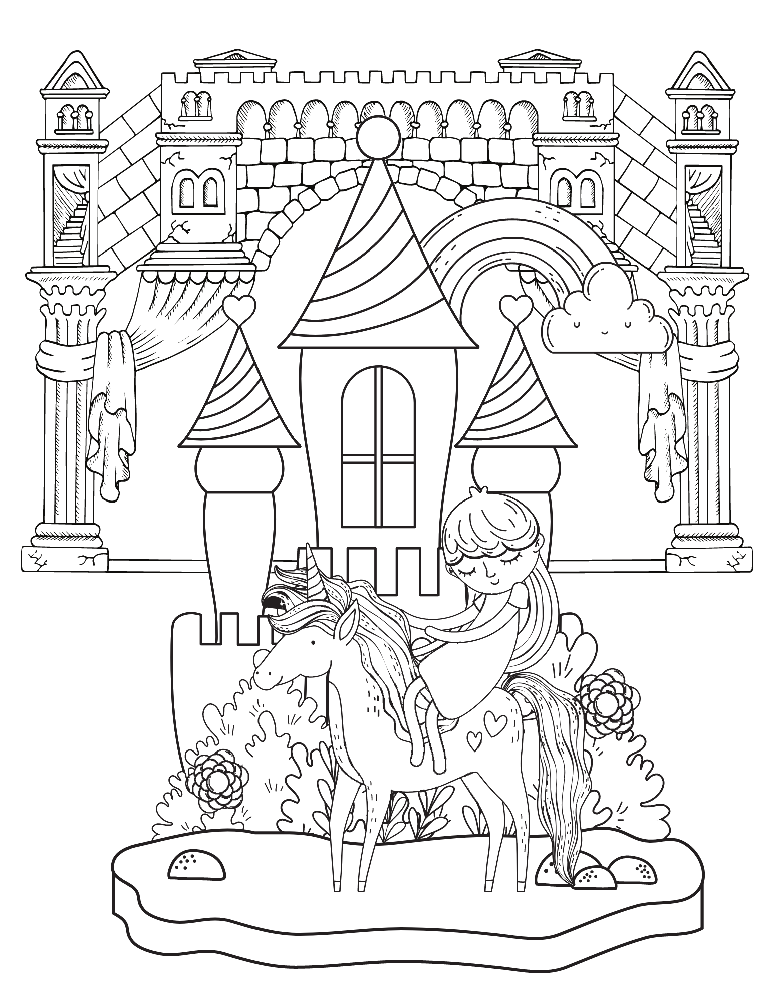 Enchanting Castle Coloring Pages Printable 6