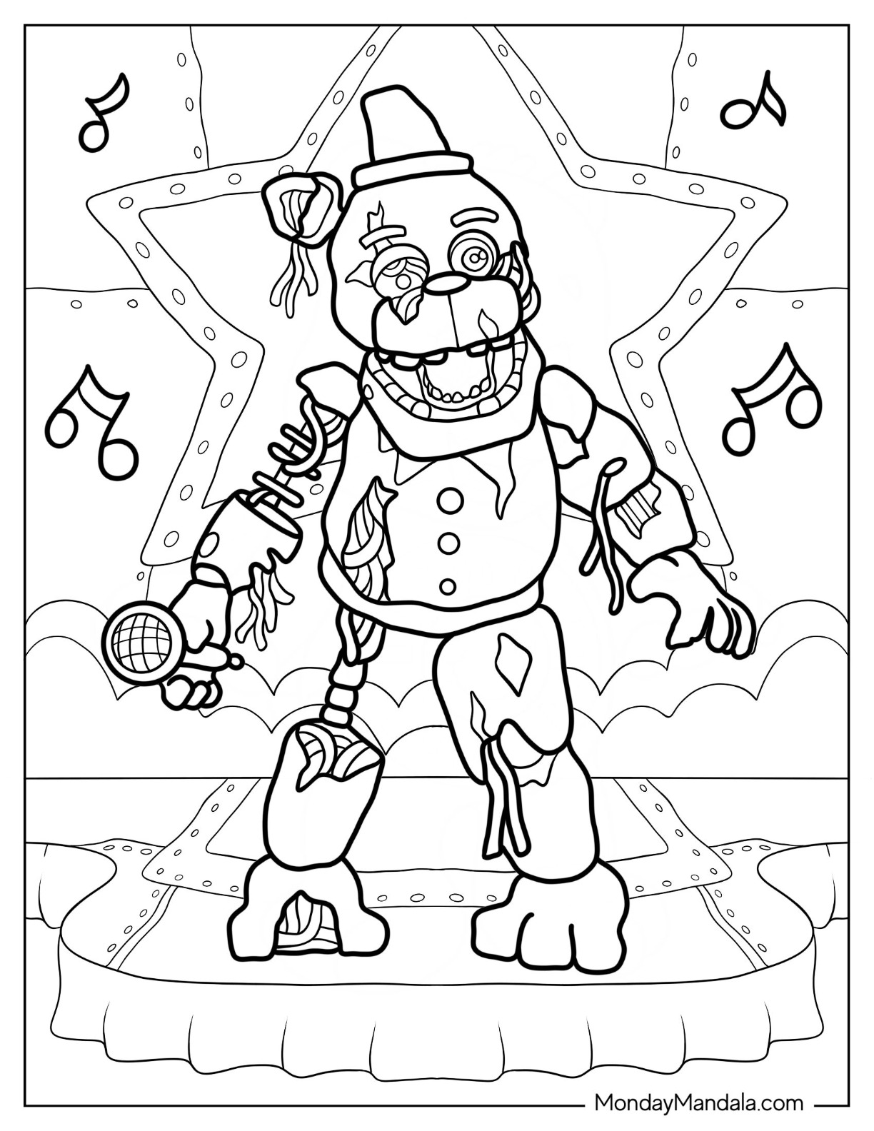 Five Nights At Freddy's Coloring Pages Printable Thrill 19