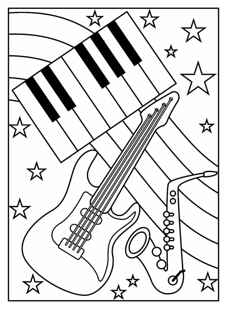 Harmonious Music Coloring Pages Printable 3