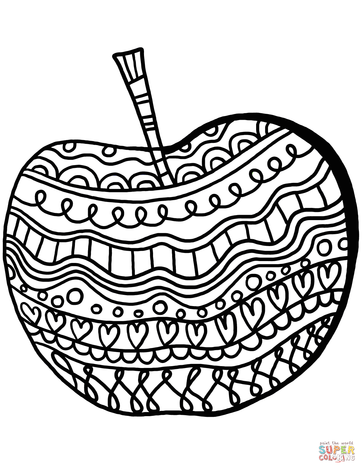 Juicy Apple Coloring Pages Printable 2