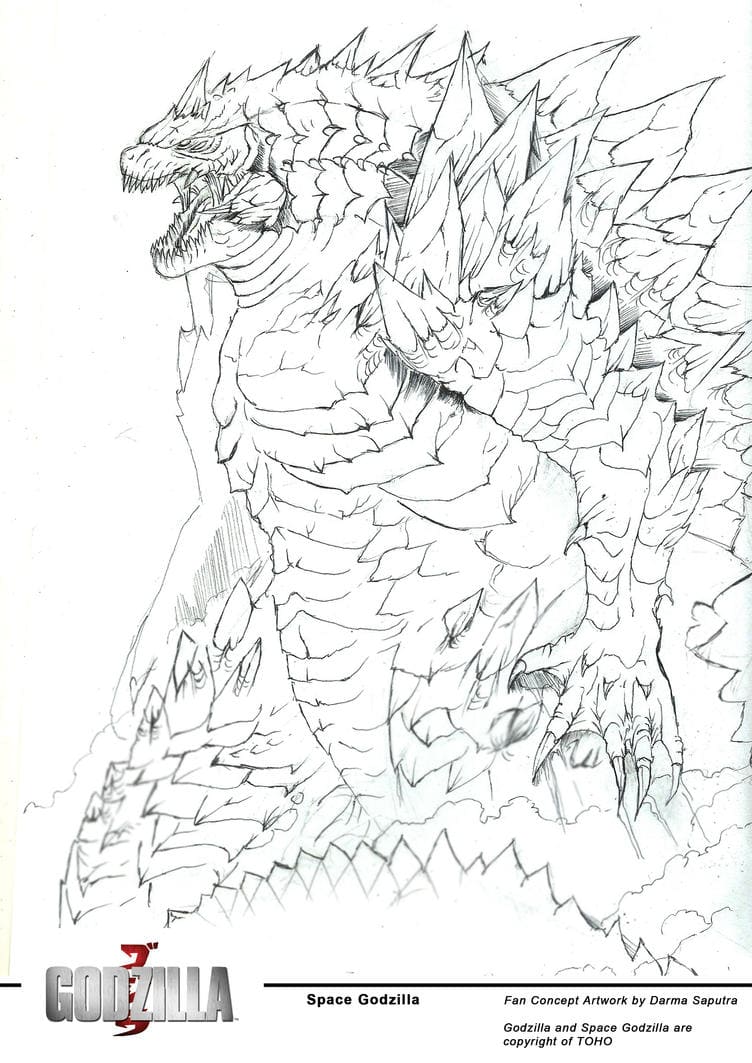 Monstrous Godzilla Coloring Pages Printable 10