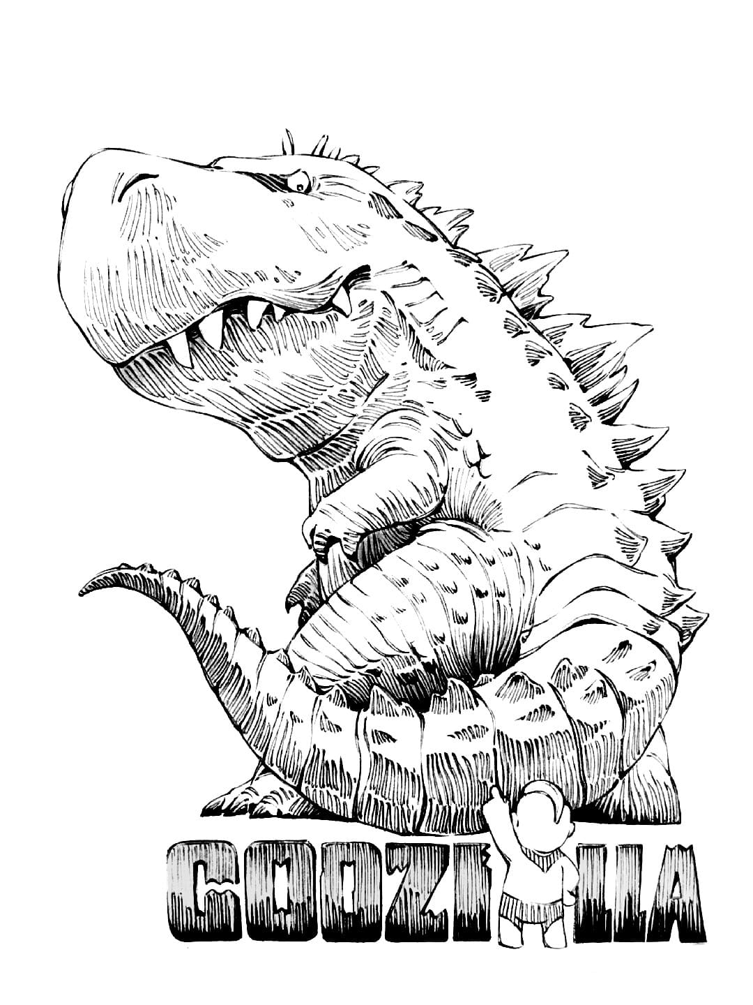 Monstrous Godzilla Coloring Pages Printable 12