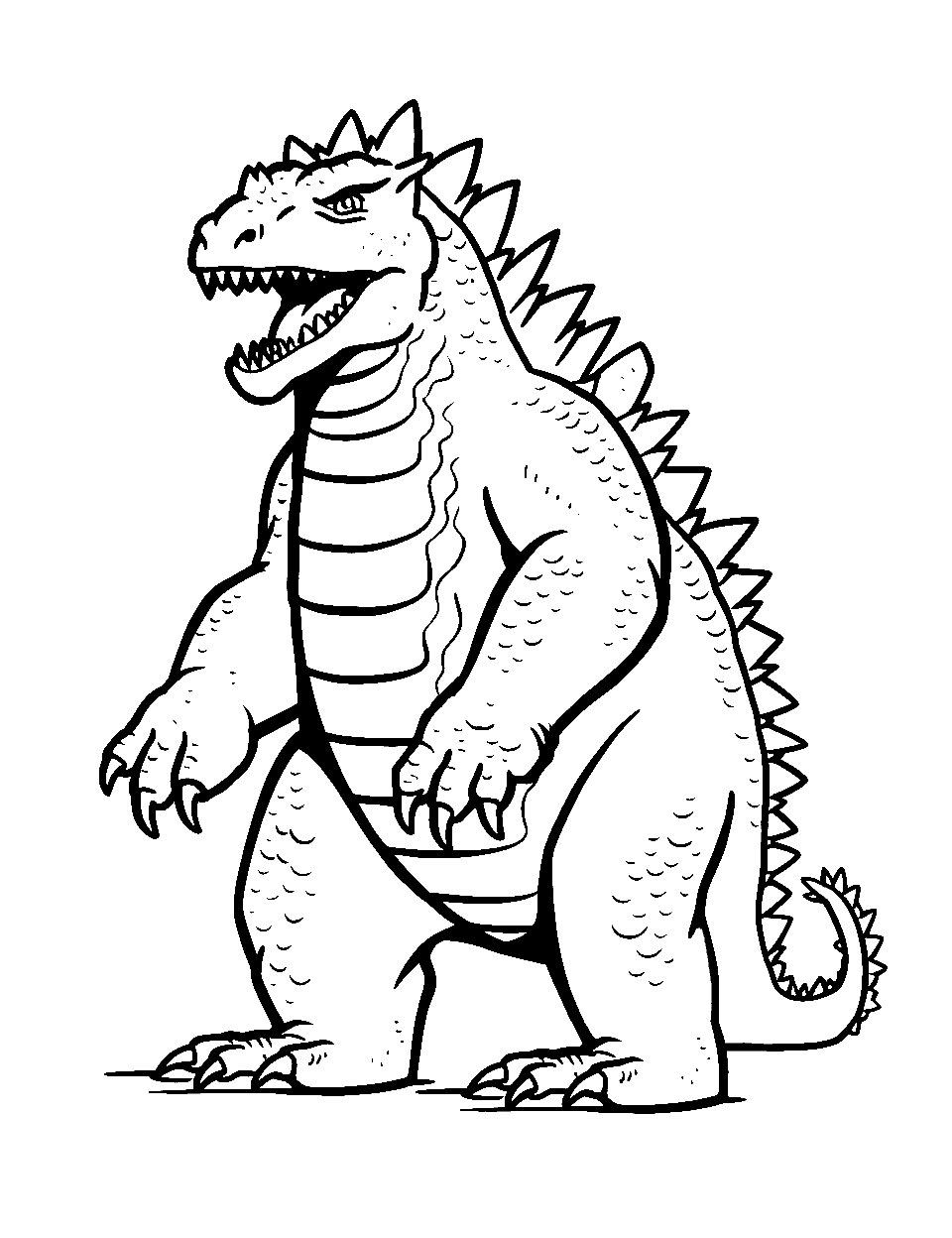 Monstrous Godzilla Coloring Pages Printable 13