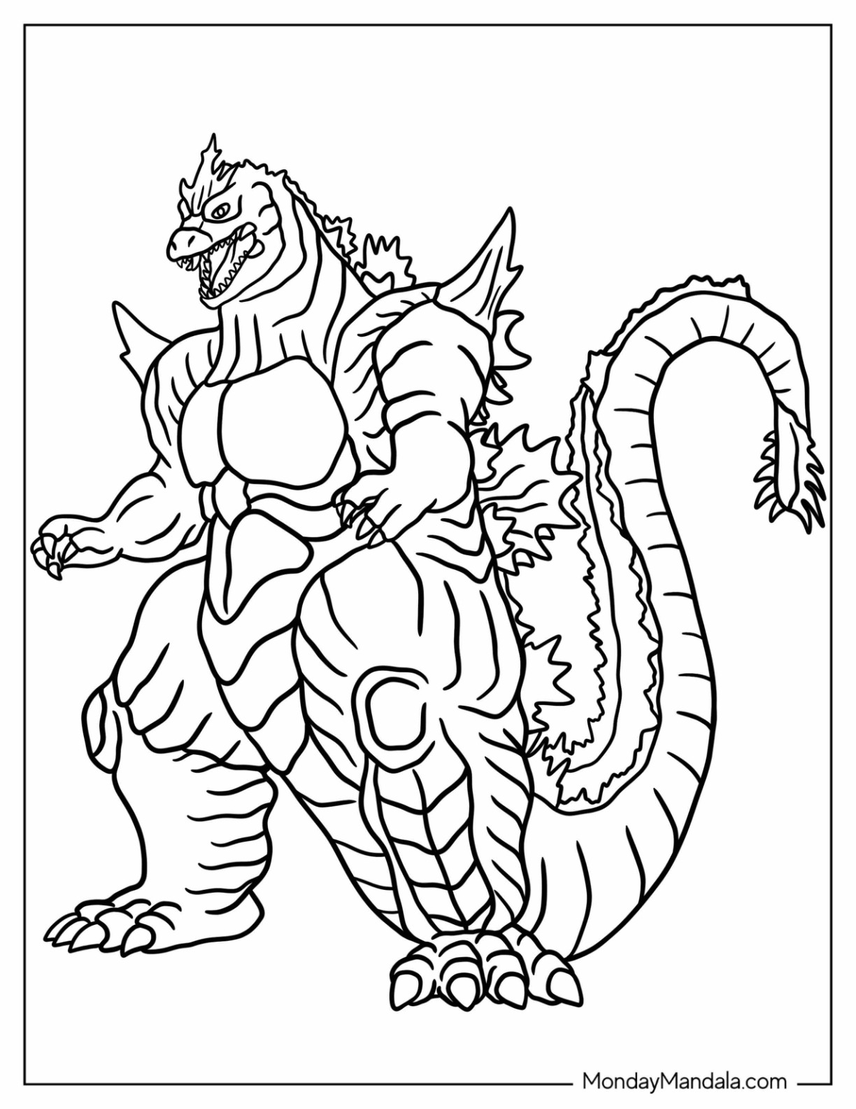 Monstrous Godzilla Coloring Pages Printable 14