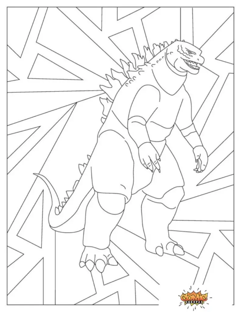 Monstrous Godzilla Coloring Pages Printable 16