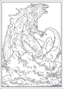 Monstrous Godzilla Coloring Pages Printable 17