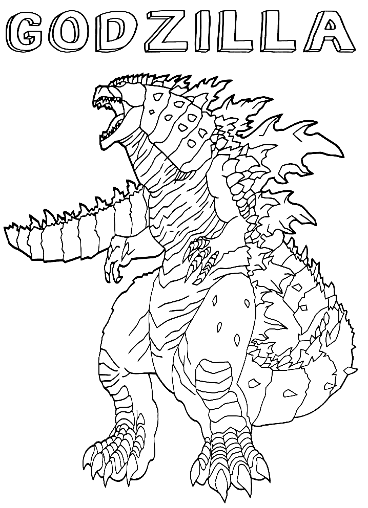 Monstrous Godzilla Coloring Pages Printable 18