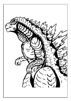 monstrous godzilla coloring pages printable jpg