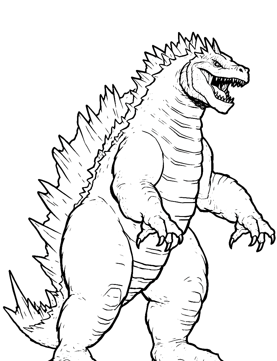 Monstrous Godzilla Coloring Pages Printable 20