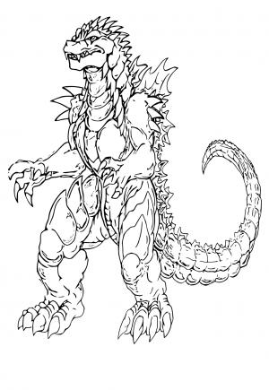 Monstrous Godzilla Coloring Pages Printable 22