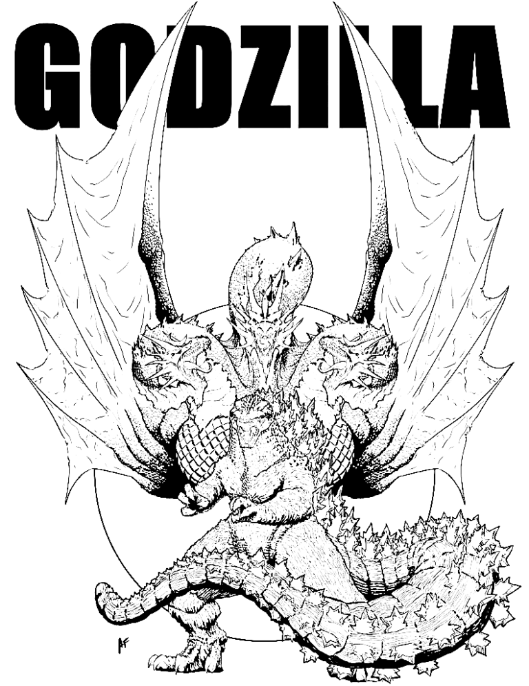 Monstrous Godzilla Coloring Pages Printable 23