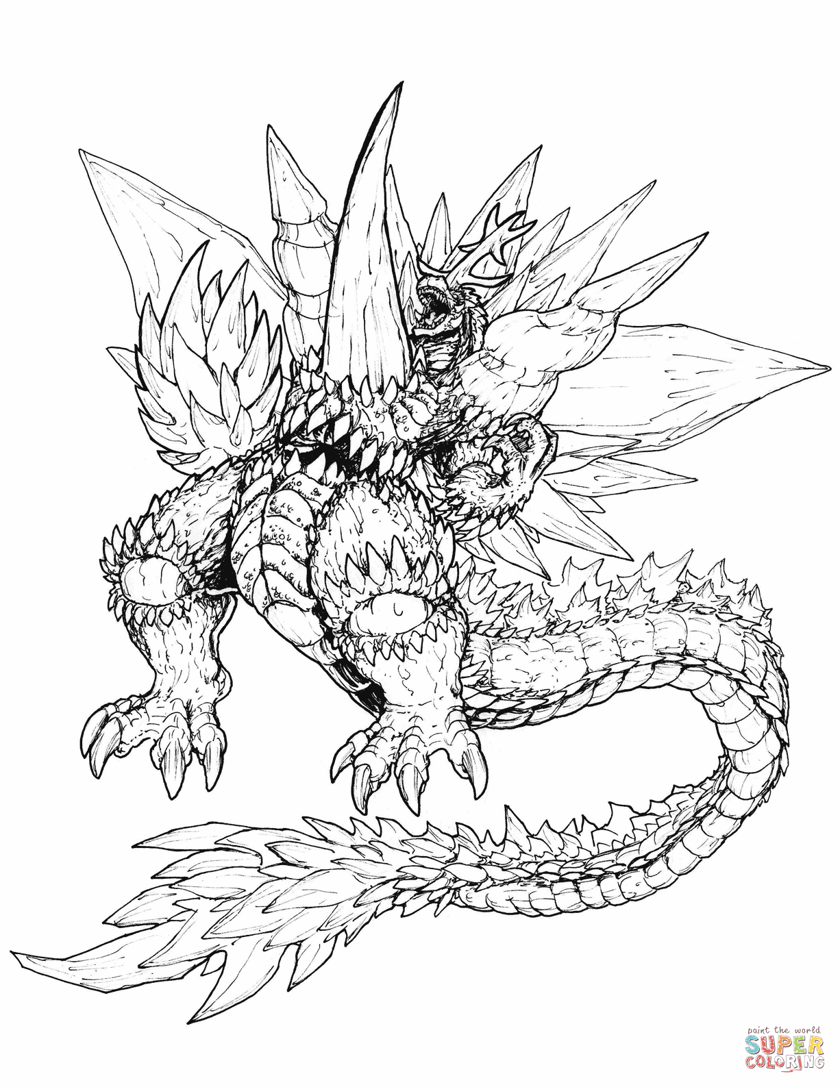 Monstrous Godzilla Coloring Pages Printable 24