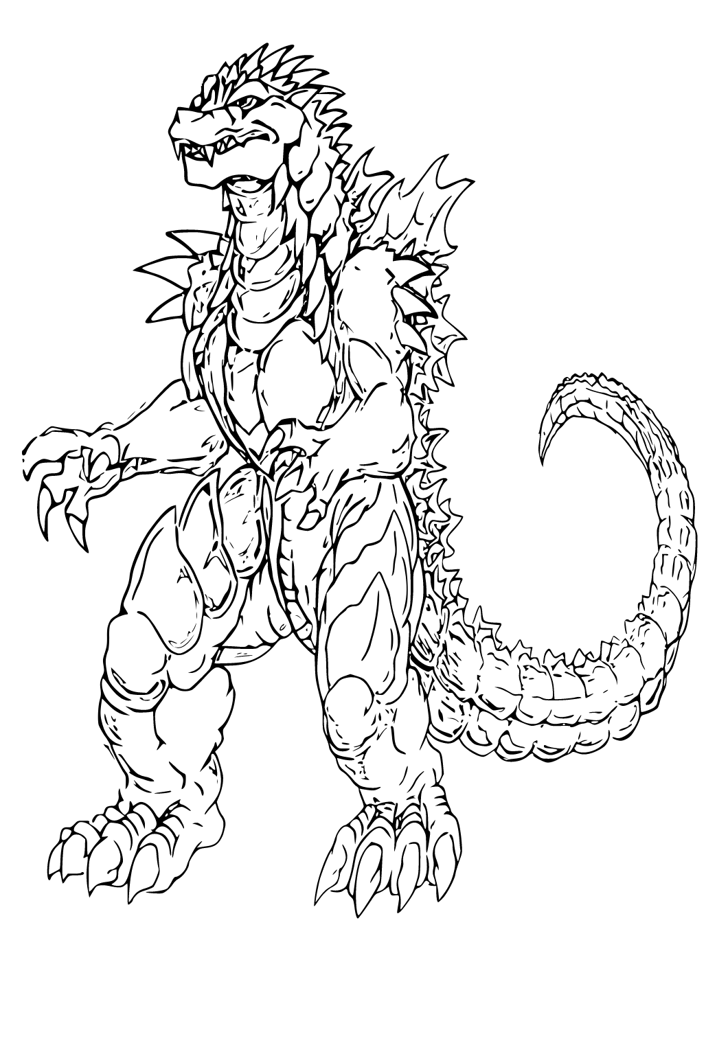 Monstrous Godzilla Coloring Pages Printable 26