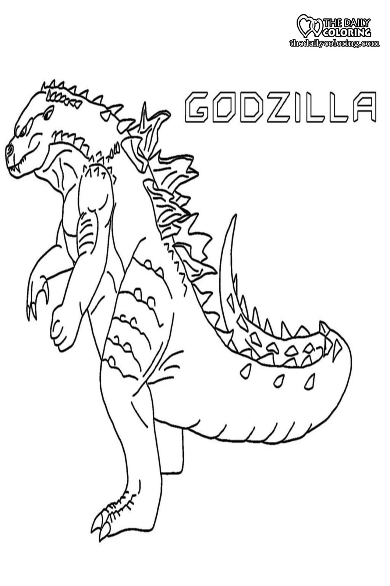 Monstrous Godzilla Coloring Pages Printable 28