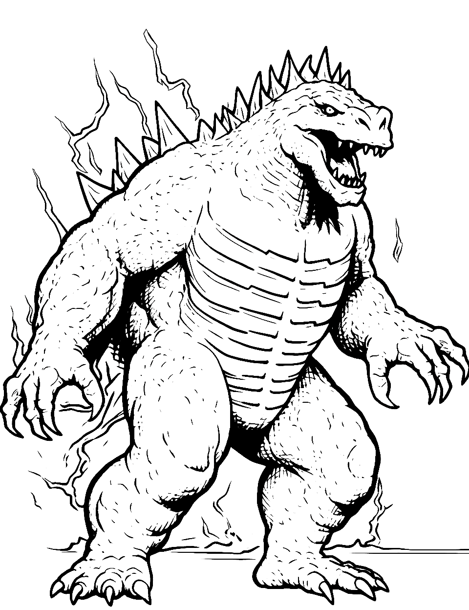 Monstrous Godzilla Coloring Pages Printable 33