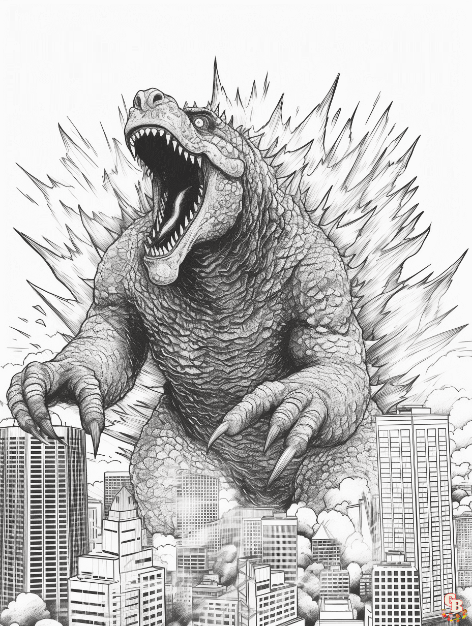 Monstrous Godzilla Coloring Pages Printable 35