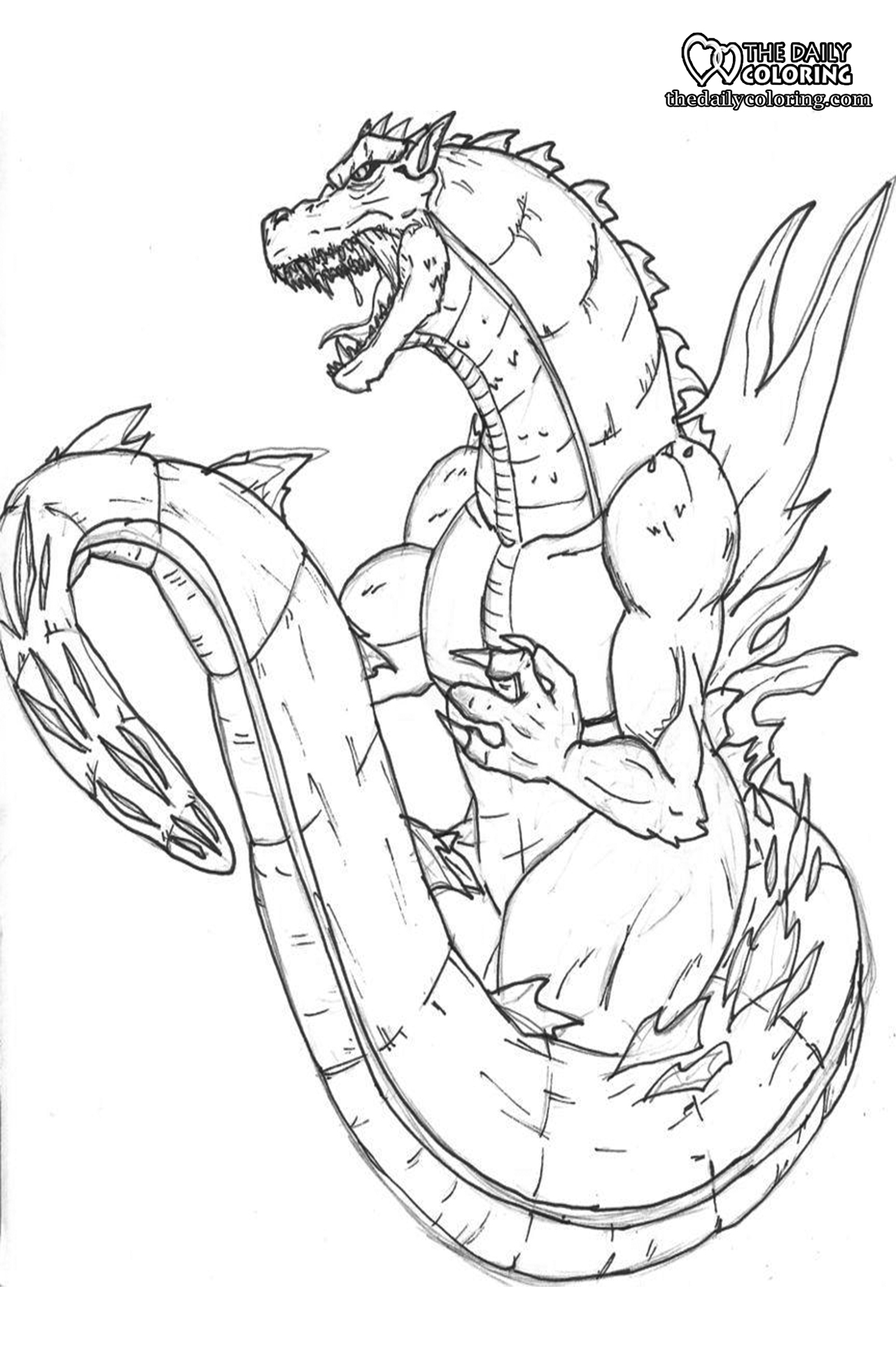 monstrous godzilla coloring pages printable jpg