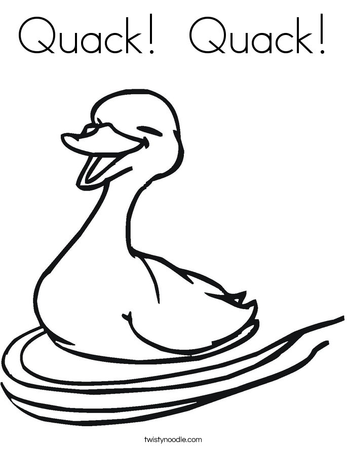 Quacky Duck Coloring Pages Printable 1