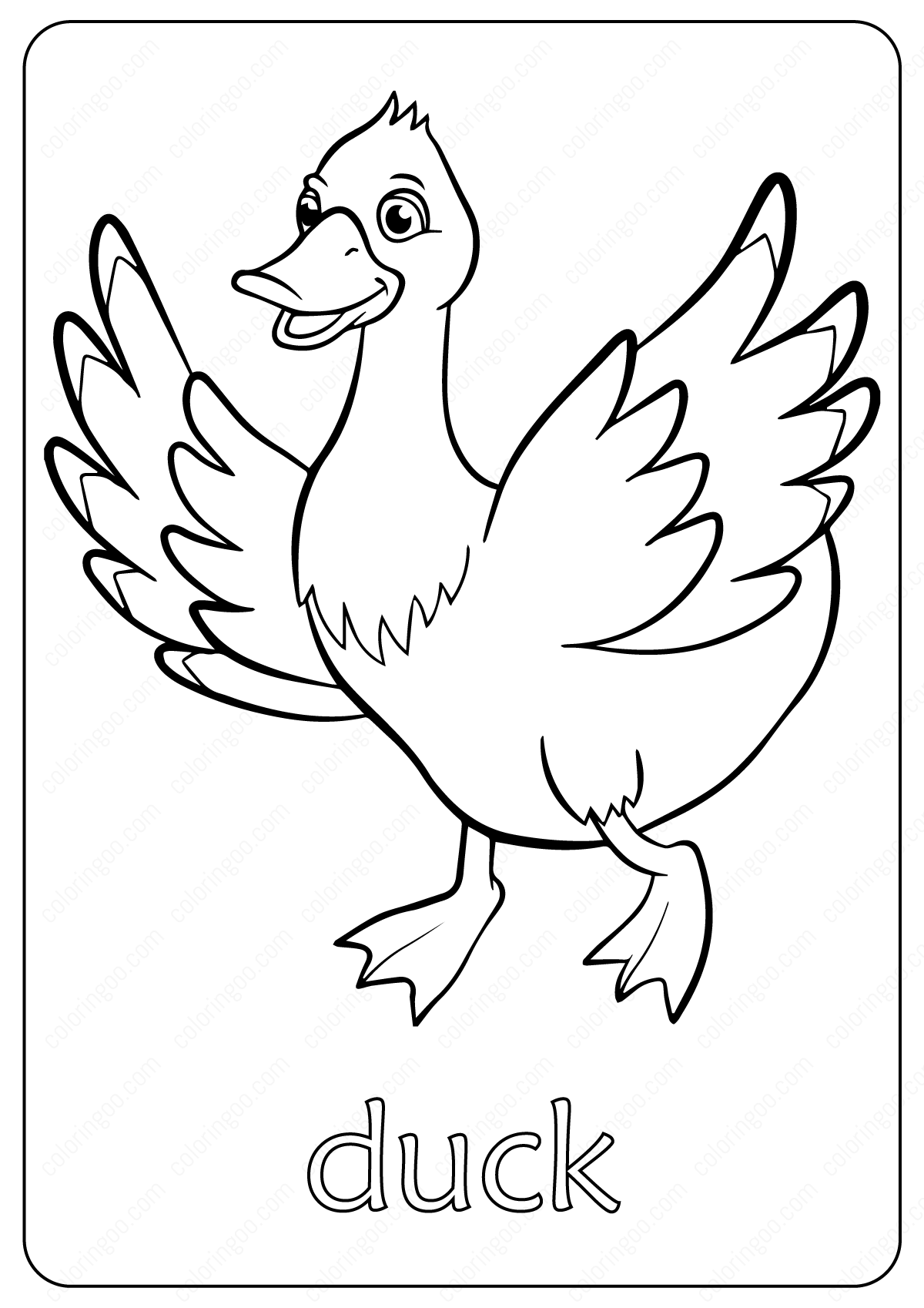 Quacky Duck Coloring Pages Printable 30