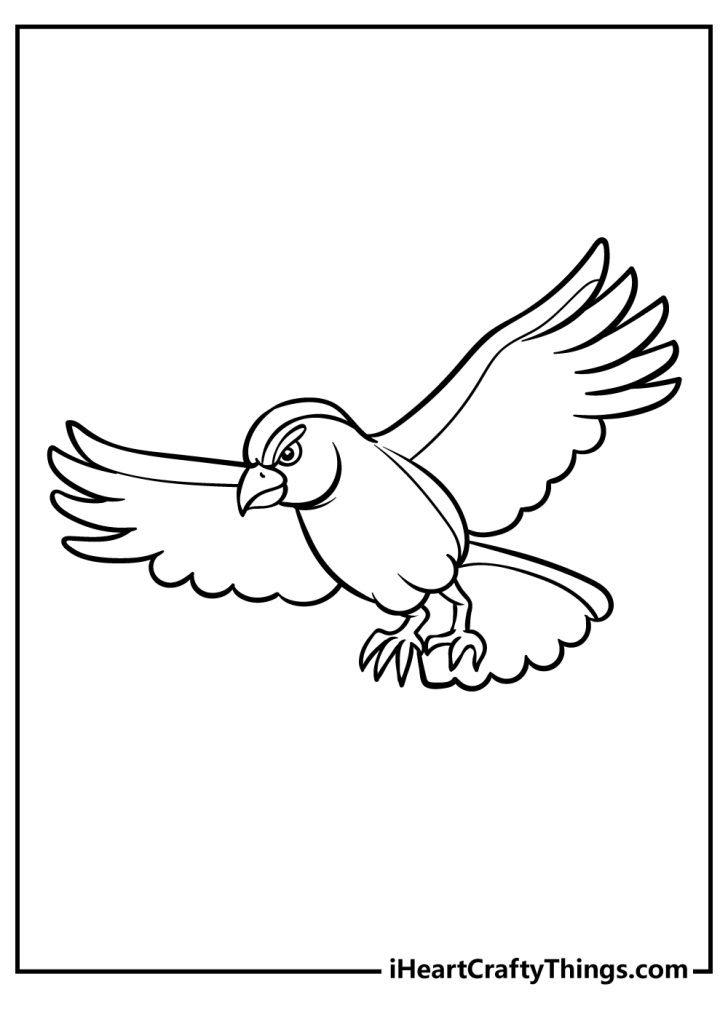 Soaring Hawk Animals Coloring Pages Printable 29