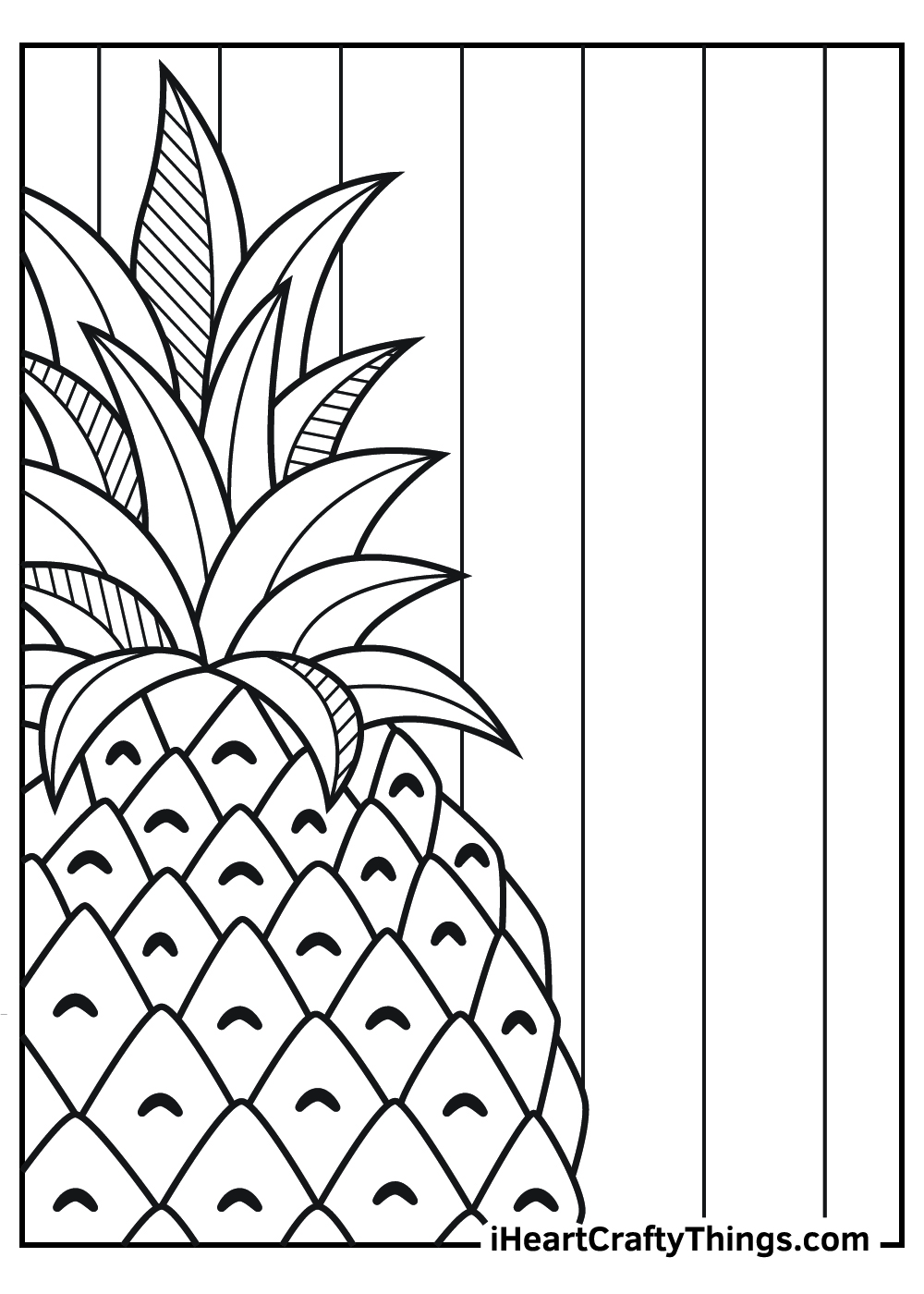 Tropical Pineapple Coloring Pages Printable 11