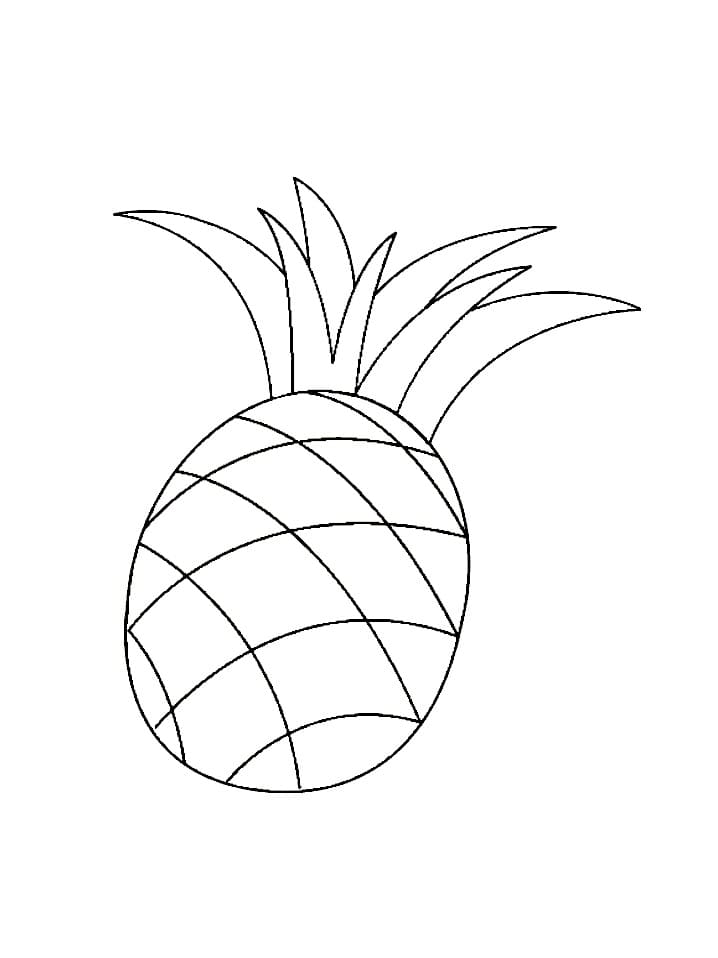 Tropical Pineapple Coloring Pages Printable 12