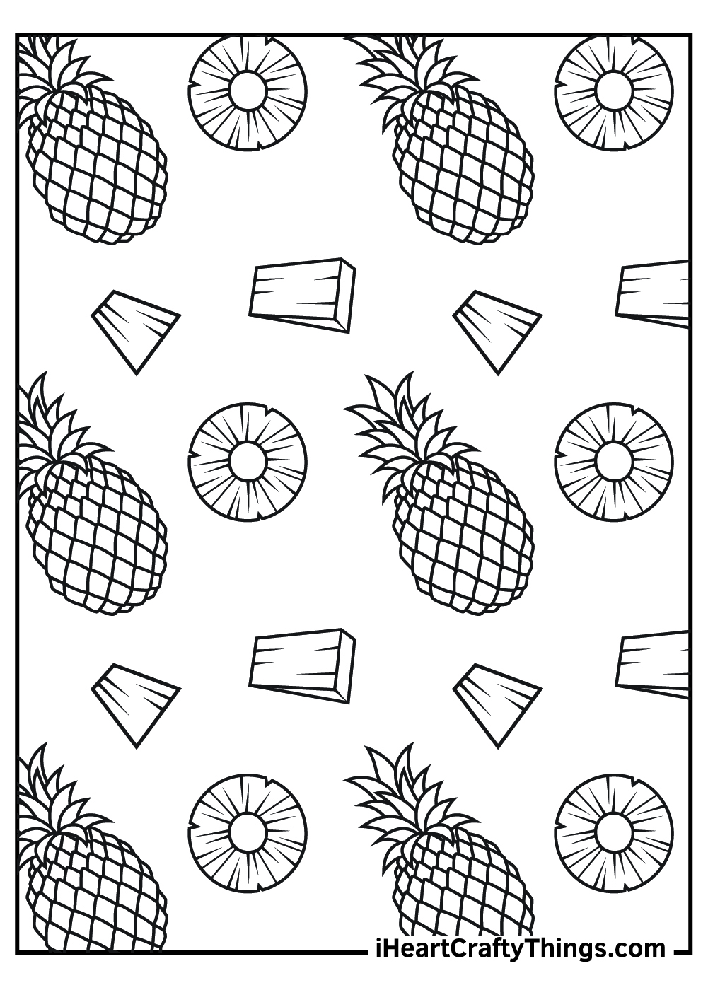 tropical pineapple coloring pages printable jpg