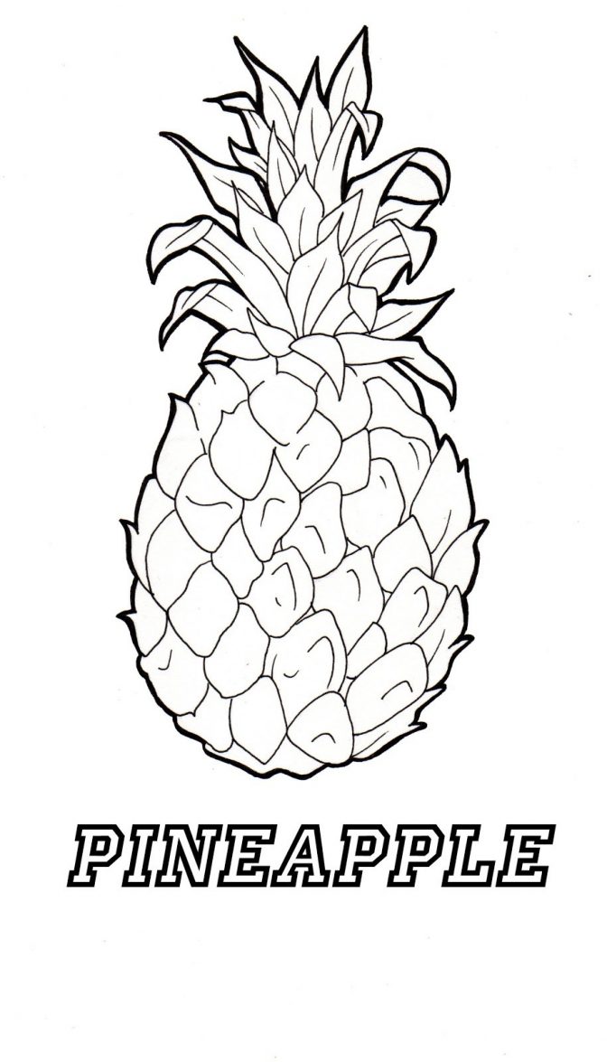 Tropical Pineapple Coloring Pages Printable 19