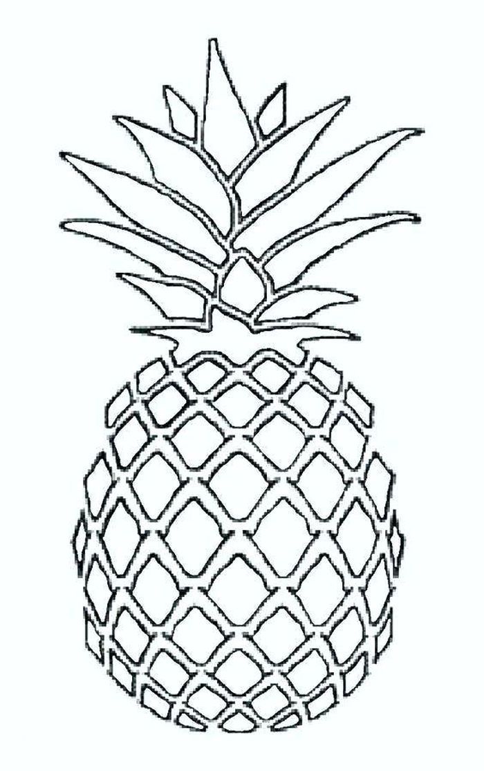 Tropical Pineapple Coloring Pages Printable 2