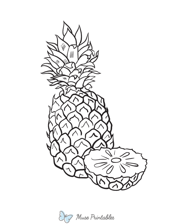 Tropical Pineapple Coloring Pages Printable 21