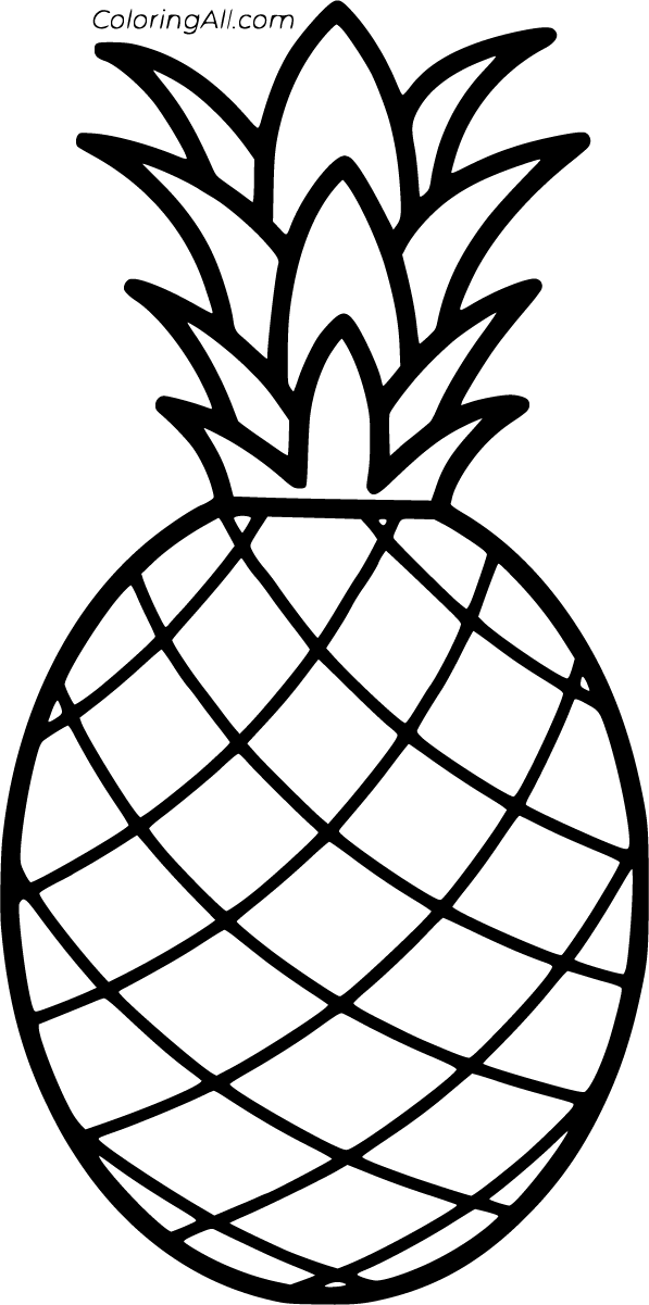 Tropical Pineapple Coloring Pages Printable 27