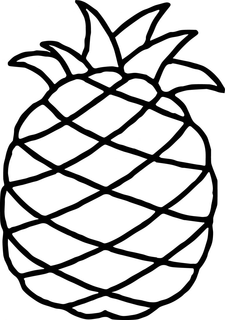 Tropical Pineapple Coloring Pages Printable 32