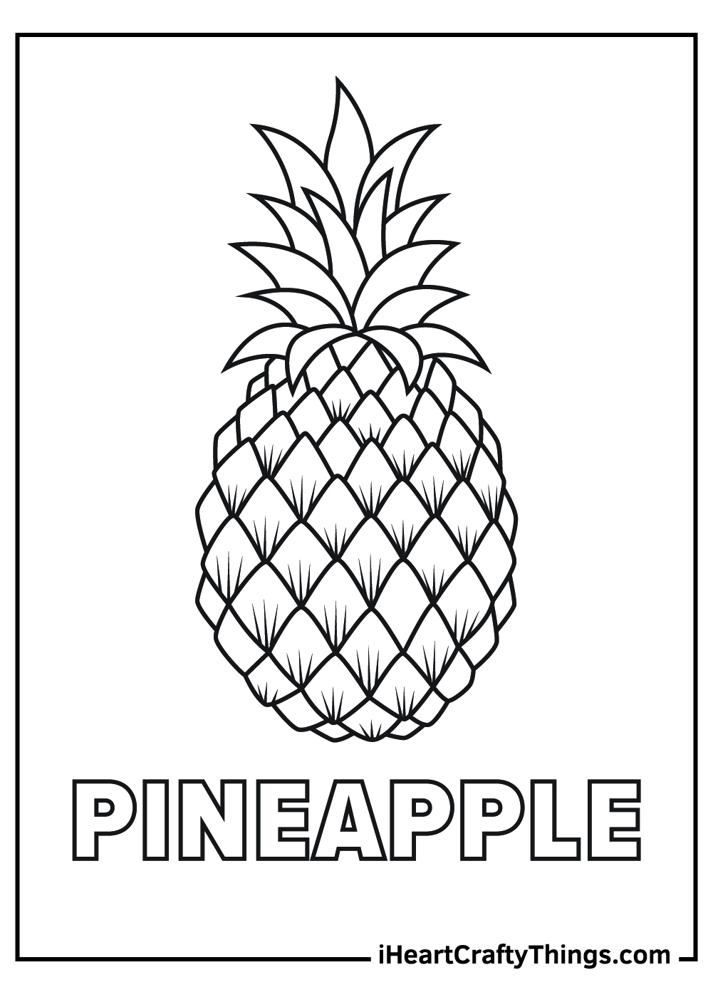 Tropical Pineapple Coloring Pages Printable 5