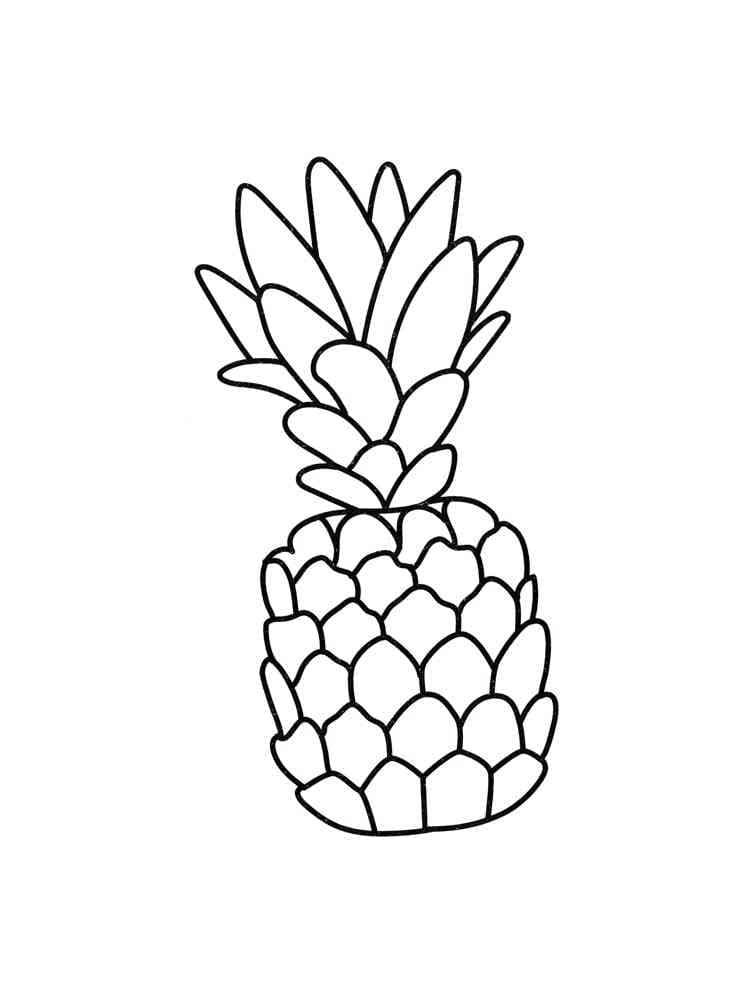 Tropical Pineapple Coloring Pages Printable 6